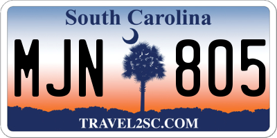 SC license plate MJN805