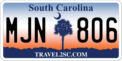 SC license plate MJN806