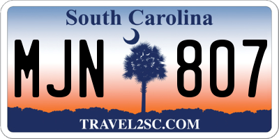 SC license plate MJN807
