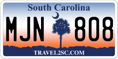 SC license plate MJN808