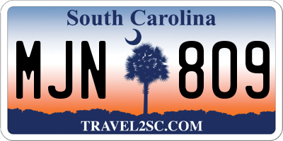 SC license plate MJN809