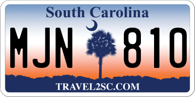 SC license plate MJN810