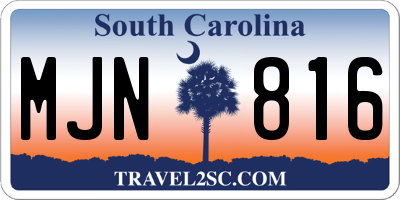 SC license plate MJN816