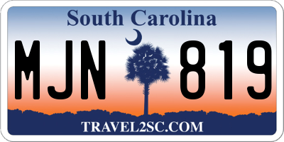 SC license plate MJN819