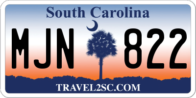 SC license plate MJN822