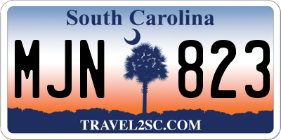 SC license plate MJN823
