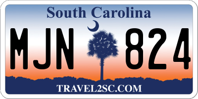 SC license plate MJN824