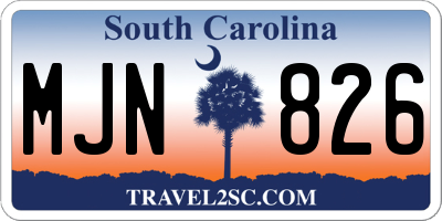 SC license plate MJN826