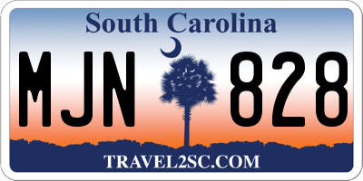 SC license plate MJN828