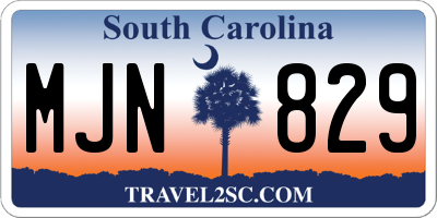 SC license plate MJN829