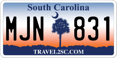 SC license plate MJN831