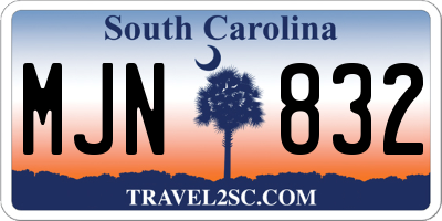 SC license plate MJN832