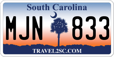 SC license plate MJN833
