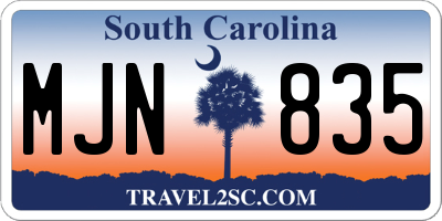 SC license plate MJN835