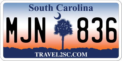 SC license plate MJN836
