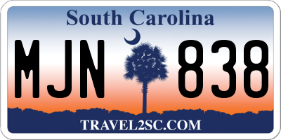 SC license plate MJN838