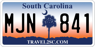 SC license plate MJN841