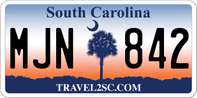SC license plate MJN842