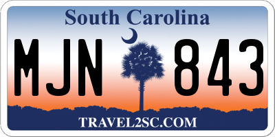 SC license plate MJN843