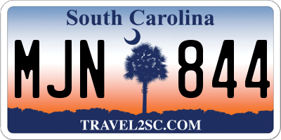 SC license plate MJN844