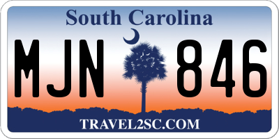 SC license plate MJN846