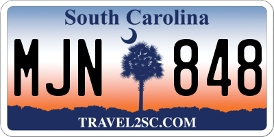 SC license plate MJN848