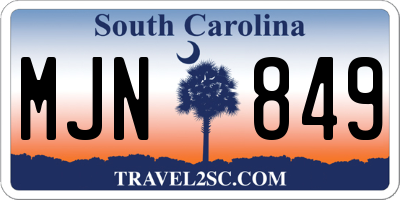 SC license plate MJN849