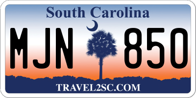 SC license plate MJN850