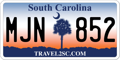 SC license plate MJN852