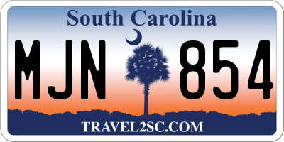 SC license plate MJN854