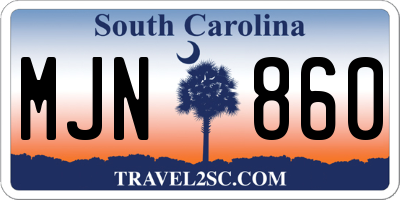 SC license plate MJN860