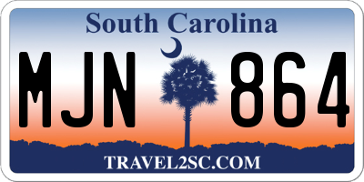 SC license plate MJN864