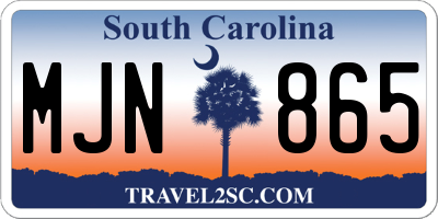 SC license plate MJN865