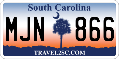 SC license plate MJN866