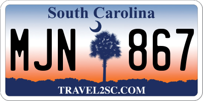 SC license plate MJN867