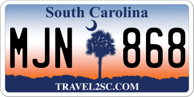 SC license plate MJN868