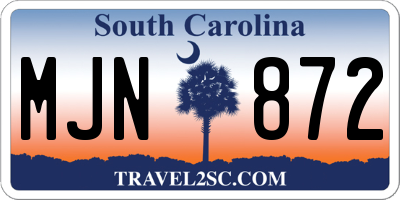 SC license plate MJN872