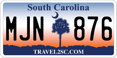 SC license plate MJN876
