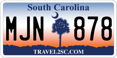 SC license plate MJN878