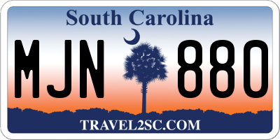 SC license plate MJN880