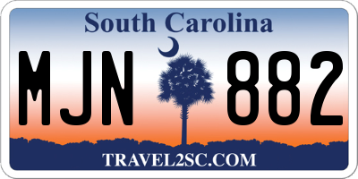 SC license plate MJN882