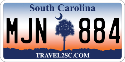 SC license plate MJN884