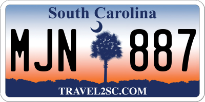 SC license plate MJN887