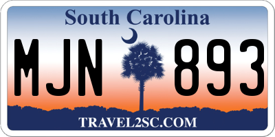 SC license plate MJN893