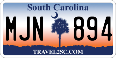 SC license plate MJN894