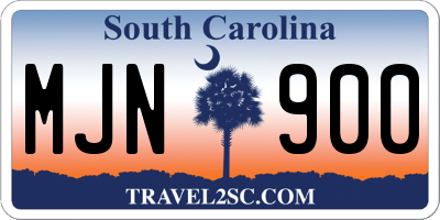 SC license plate MJN900