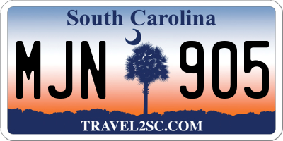 SC license plate MJN905
