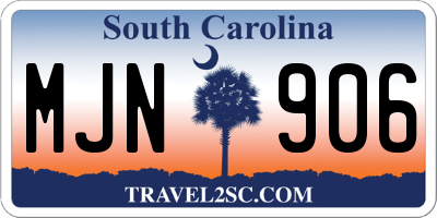 SC license plate MJN906