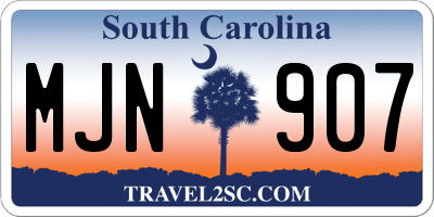SC license plate MJN907