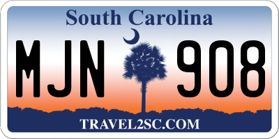 SC license plate MJN908